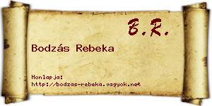 Bodzás Rebeka névjegykártya