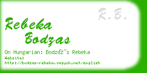 rebeka bodzas business card